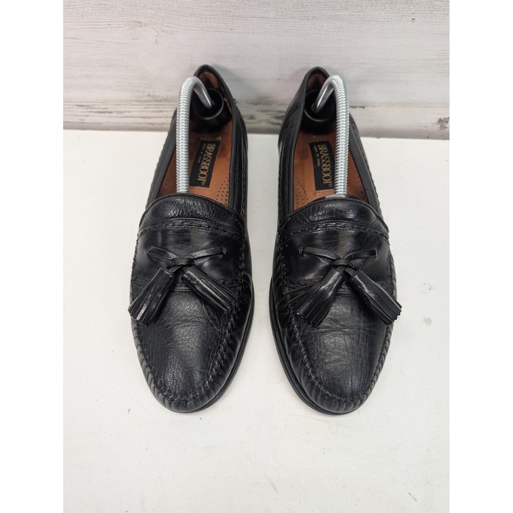 Brassboot Oxford Shoes Mens Size 9 Black Leather Tassel Slip On‎ Dress Spain